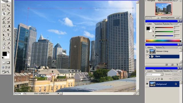 Коррекция перспективы в фотошопе смотреть онлайн