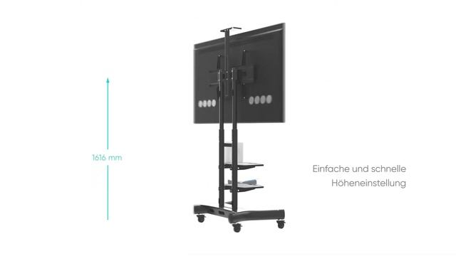 Premium mobiler TV-Ständer für 55" - 85" Zoll mit AV-Ablagen rollbar höhenverstellbar TS1881 Schwar смотреть онлайн