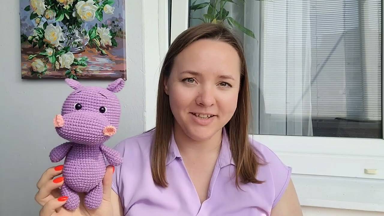 Игрушка крючком БЕГЕМОТ Подробный мастер-класс для начинающих как связать бегемота смотреть онлайн