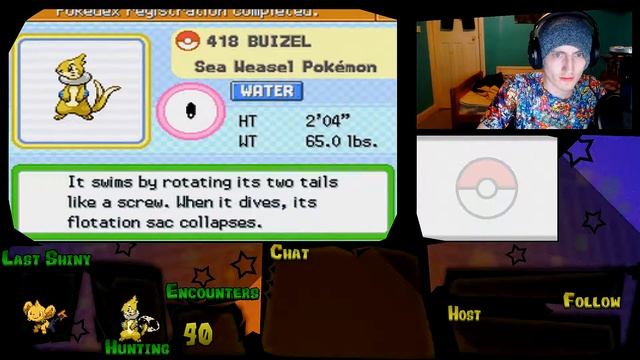 Pokémon Diamond&Pearl Shiny Reaction: Shiny Buizel 40 Chain Via Pokéradar 🔴Live смотреть онлайн