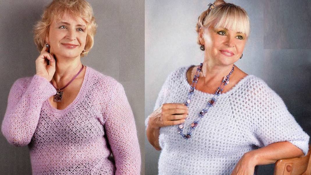 Пуловеры крючком, идеальный вариант для женщин с пышными формами - Вязание крючком смотреть онлайн
