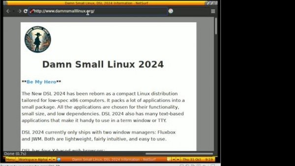 Damn Small Linux 2024 - Показ ОС, серия 213