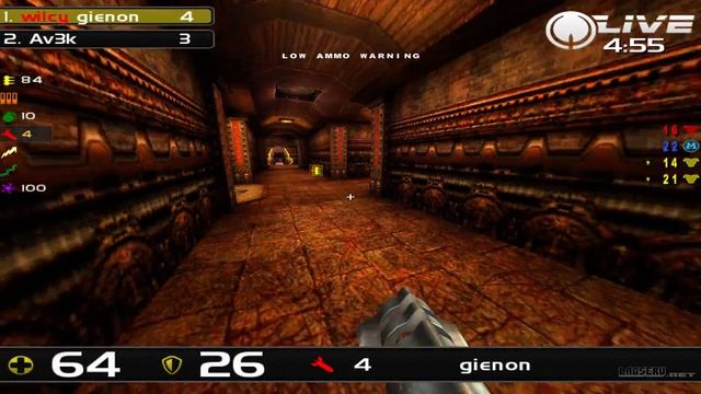 Av3k vs gienek (gienon) - DreamHack Winter 2013 Group C Round 5 (Quake Live VOD) смотреть онлайн
