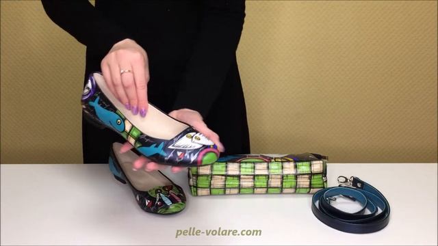 Балетки и клатч "Белые этно птички" Pelle-Volare смотреть онлайн