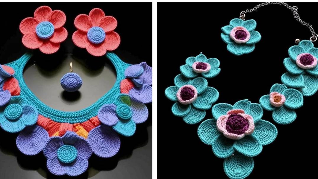 УКРАШЕНИЯ с цветами и листьями от нейросети. ВЯЗАНИЕ. Подборка №15. смотреть онлайн