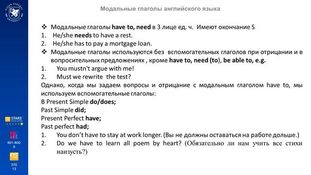 Modals. Тема 1 смотреть онлайн
