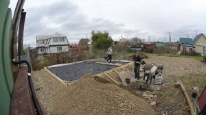 Заливка монолитной плиты 150мм под гараж 5м*7м, под будущий каркас