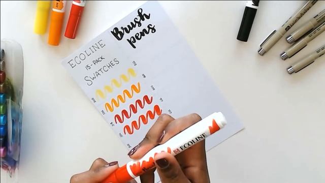 SWATCH WITH ME | Ecoline Brushpens, 15 gorgeous colors! смотреть онлайн