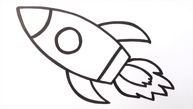 Как нарисовать простую мультяшную ракету для ребенка. Раскраски для малышей своими руками смотреть онлайн