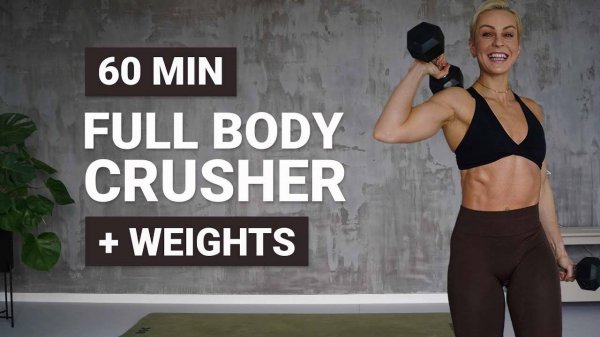 kaykay - 60 MIN FULL BODY CRUSHER WORKOUT  Dumbbell Full Body | Strength  HIIT  Super Sweaty  New