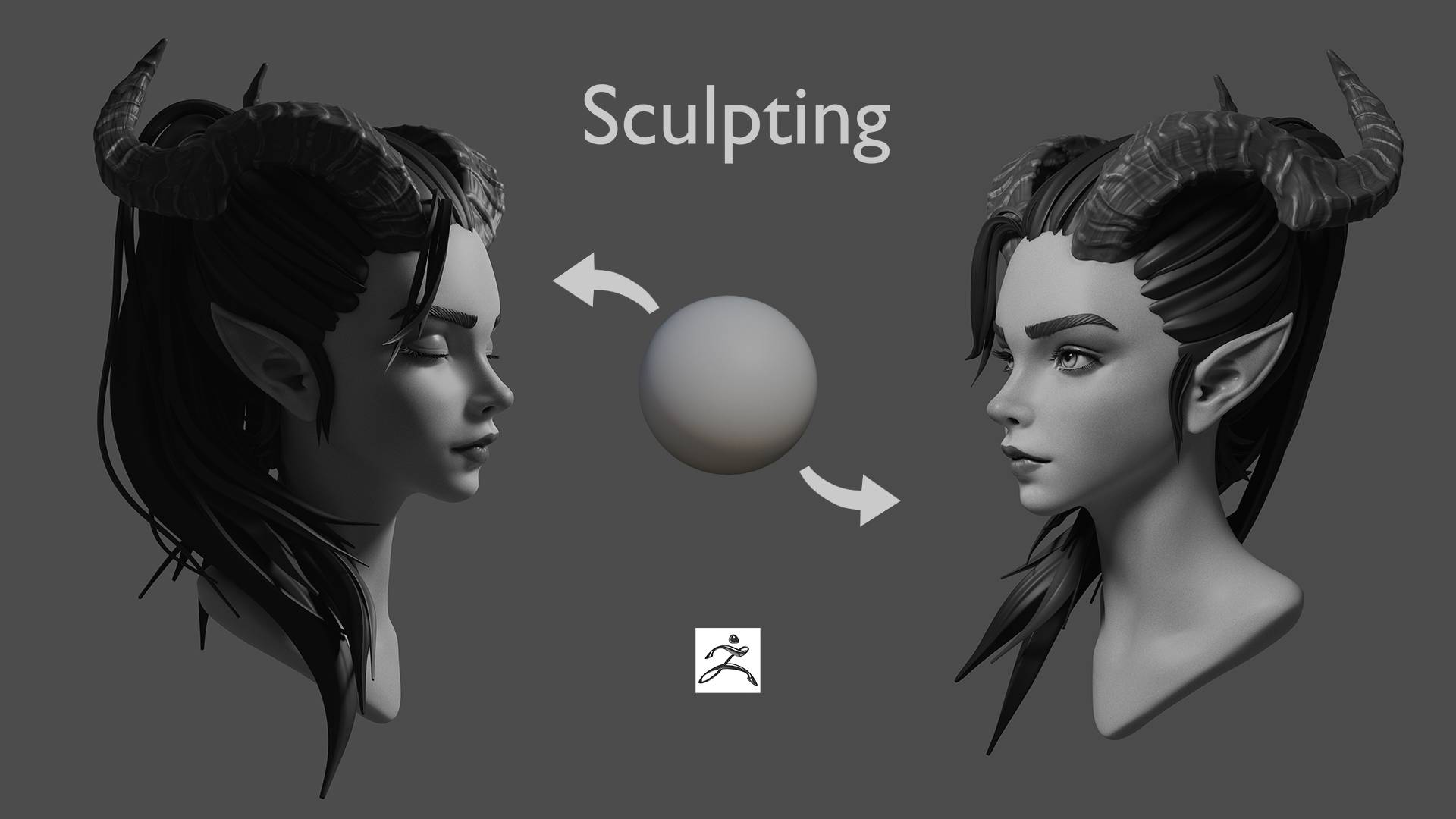 Моделирование стилизованного портрета Demon Girl в ZBrush