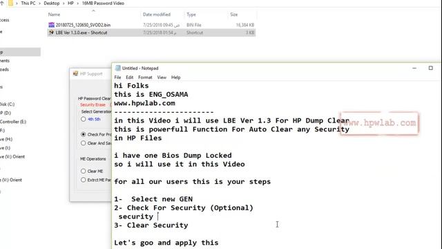 LBE Clear Passowrd ad Security for HP new 16 MB Bios смотреть онлайн