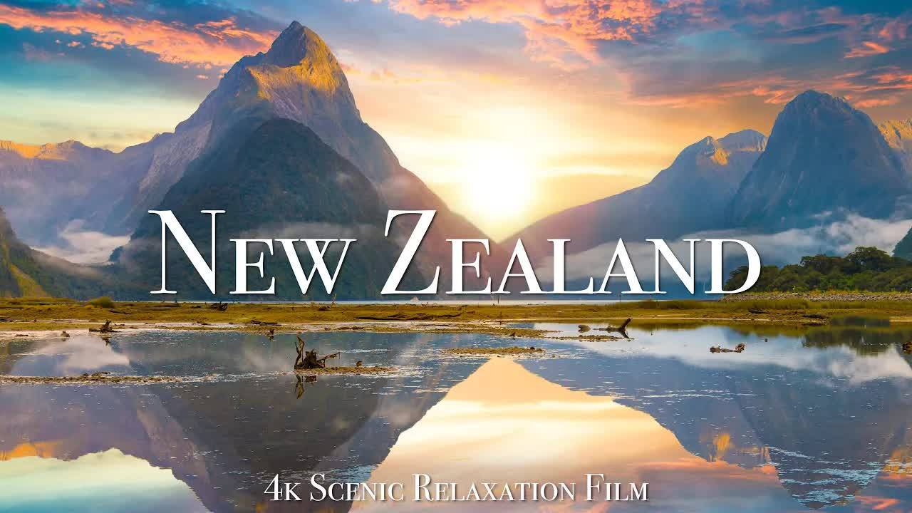 New Zealand 4K - Scenic Relaxation Film With Calming Music смотреть онлайн
