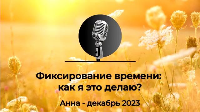 Спикерская АНЗ "Фиксирование времени: как я это делаю?" Анна, декабрь 2023 смотреть онлайн