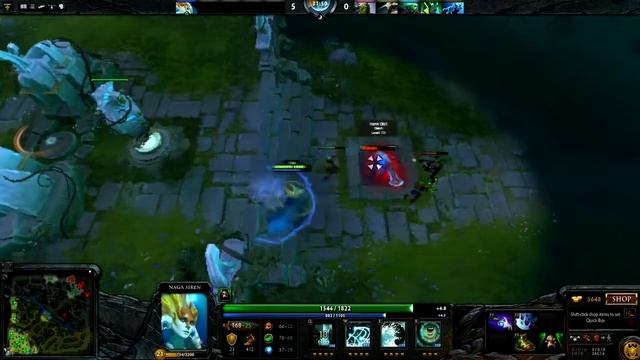 DotA 2: 1v5 AI (Naga Siren) смотреть онлайн