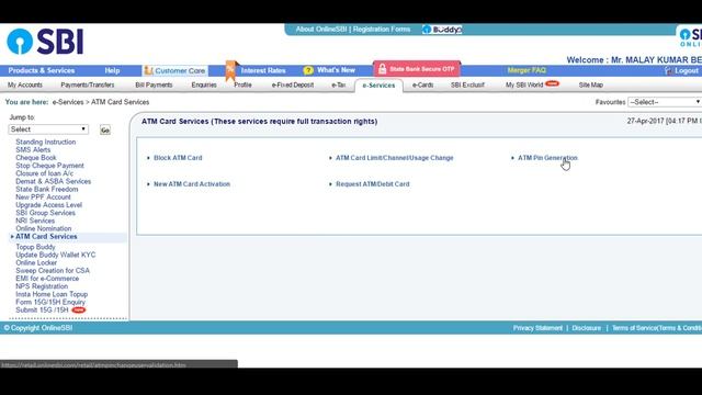 SBI ATM Debit Card Pin Generation through SMS Internet Banking and IVRS смотреть онлайн