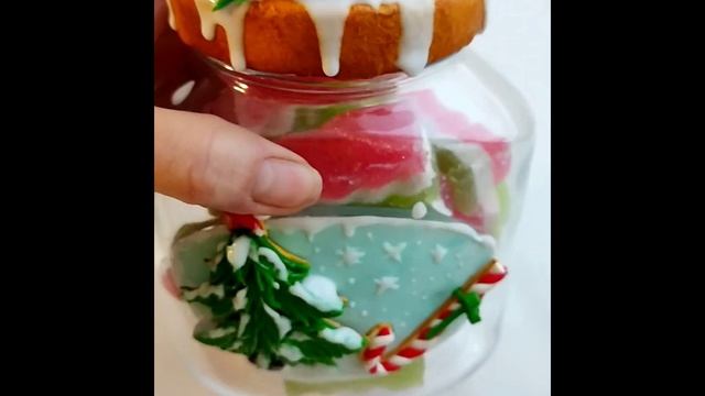Новогодний подарок своими руками/обзор банки полимерной глиной смотреть онлайн