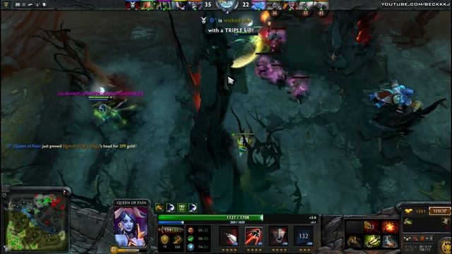Na'Vi Dendi - Queen of Pain Dota 2 [gameplay] смотреть онлайн