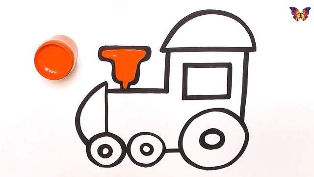 Как нарисовать паровозик из мультфильма. Простые раскраски-картинки для детей смотреть онлайн