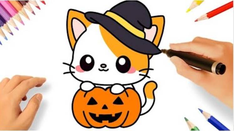 КАК НАРИСОВАТЬ МИЛОГО КОТИКА ЛЕГКО И ПОШАГОВО смотреть онлайн