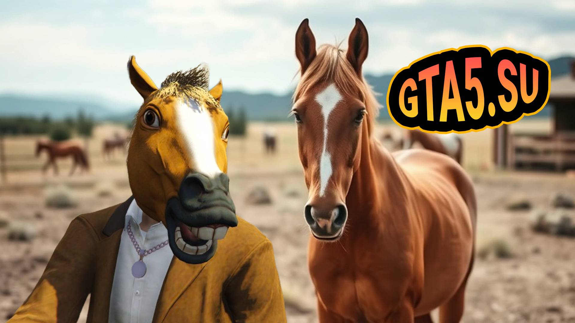 Лошадь в GTA 5 Online радуется и танцует когда вы гладите коня на сайте GTA5.SU смотреть онлайн