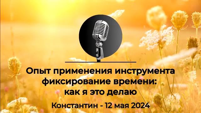 Спикерская АНЗ "Опыт применения инструмента фиксирование времени: как я это делаю", Константин смотреть онлайн