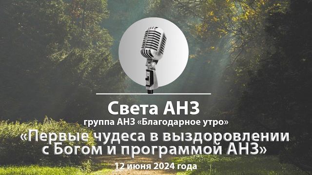 Света АНЗ, группа "Благодарность". Спикерская Первые чудеса в выздоровлении с Богом и программой АНЗ смотреть онлайн