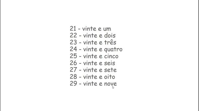 Números Em Português - цифры на португальском языке