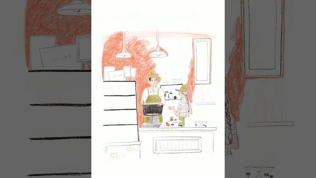Скетч из кофейни "Хлеб насущный" Таймлапс рисунка смотреть онлайн