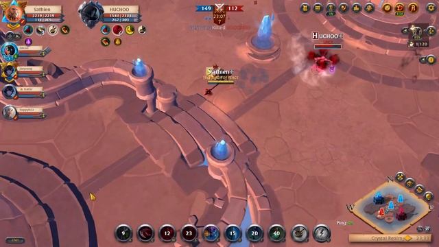 Albion Online - Crystal Arena DPS (Great Cursed Staff) Top 100 Server Party