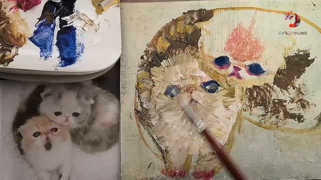 Урок - Пишем Милых Котиков Маслом За 1 Час! смотреть онлайн