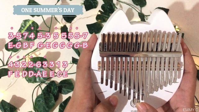 One Summer's Day (Spirited Away) - Joe Hisaishi | Kalimba Tutorial with Tabs смотреть онлайн