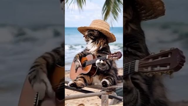 Котик играет на гитаре #shorts