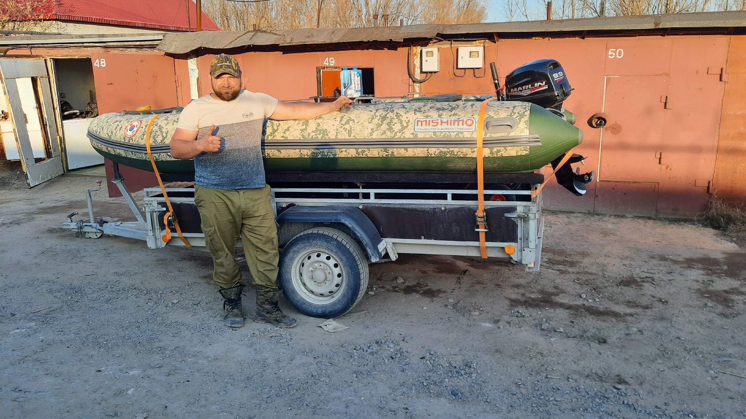 MISHIMO RAPID PRO. MARLIN PROLAIN  20лс. Подготовка к сезону. Перевозка с мотором на прицепе. (1)
