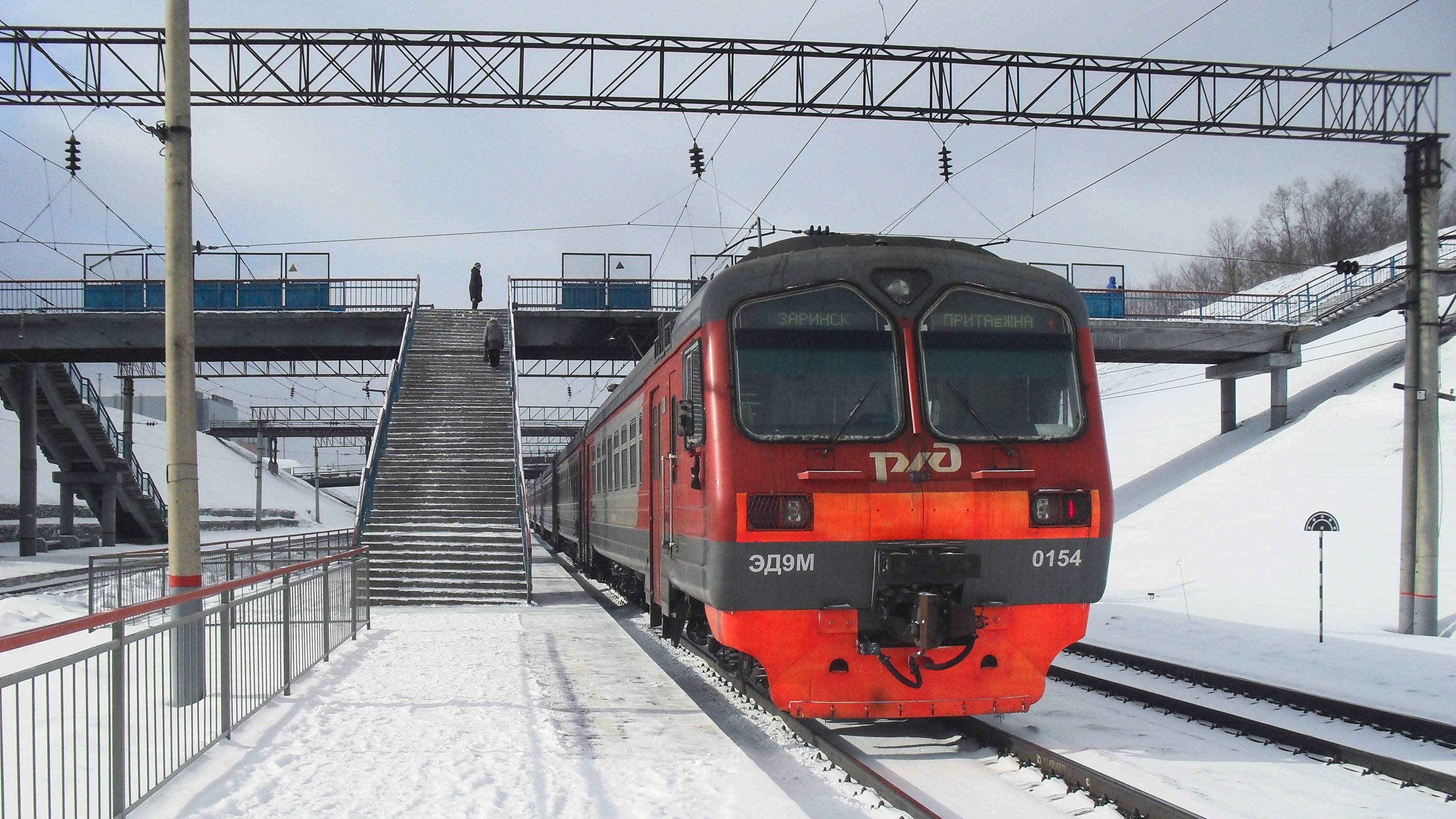 Электропоезд ЭД9М-0154. Покатушки от Развилки до моста через Обь+прибытие.