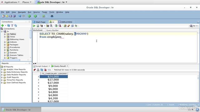 5.8_Using TO_CHAR to convert numbers - 5. String, Number, and Date Functions смотреть онлайн