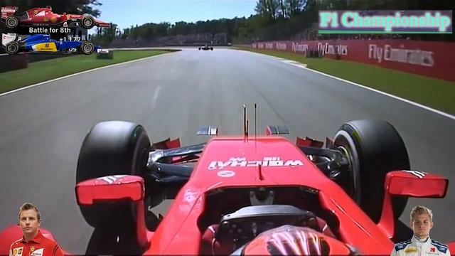 K.Raikkonen overtaking M.Ericsson - Monza GP 2015 F1 смотреть онлайн