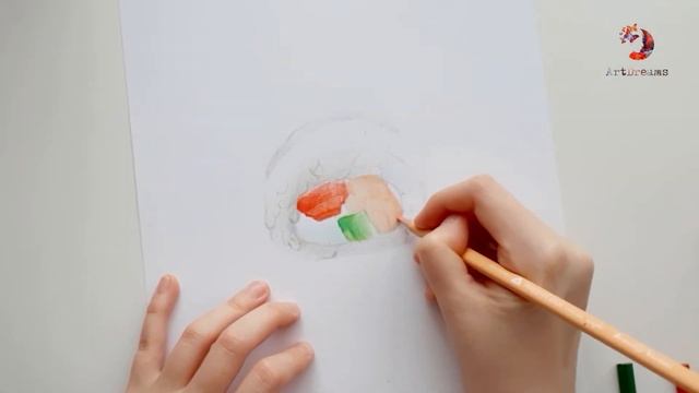 Рисуем Ролл Цветными Карандашами! смотреть онлайн