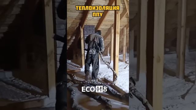 Теплоизоляция потолочного перекрытия. Оборудование для напыления ппу ECO - H #утеплениеппу #ecoh смотреть онлайн