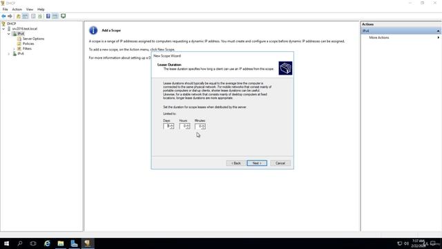 27  Создание области DHCP