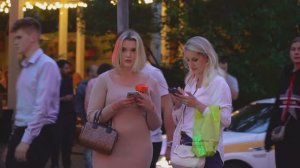 New walking tour of famous places in Moscow with beautiful young people.