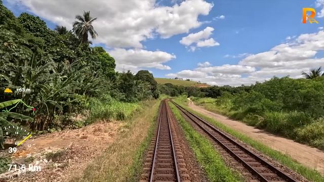Вид из кабины машиниста, ж/д Витория-Минас (Ноласко - Байшо-Гуанду, Бразилия), HD