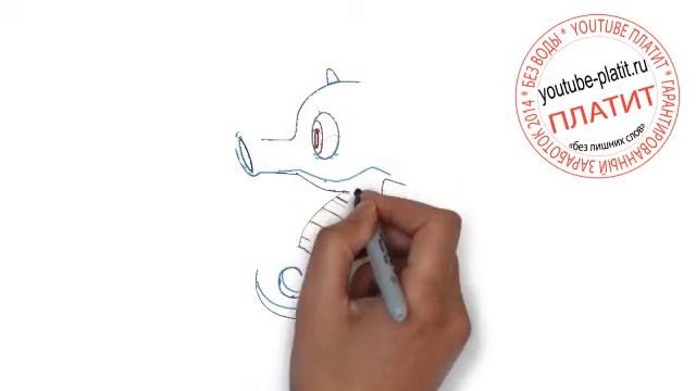 Как нарисовать покемона карандашом Хорси How to draw pokemon horsea смотреть онлайн