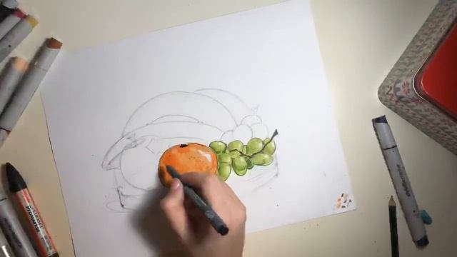 Скетч маркерами! Рисуем фрукты) смотреть онлайн