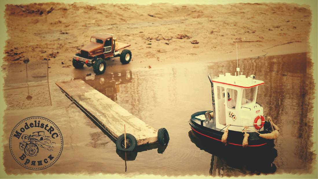 Радиоуправляемая модель буксира в 10 масштабе ModelistRC rc boat