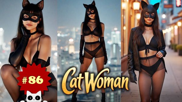 #86 ❤ Cat Woman | AI ART Lookbook | Cute 19-Year-Old Girl