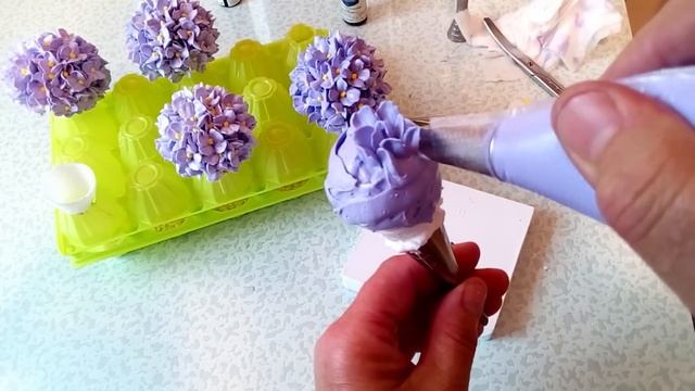 Тортик с шикарными ГОРТЕНЗИЯМИ(крем БЗК). /Cake With Gorgeous HYDRANGEAS(protein Custard).