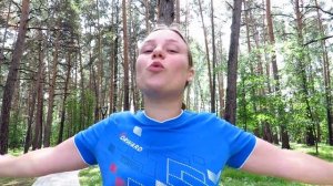 Lera teaches her mother to do morning exercises