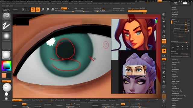 Курс по созданию стилизованного персонажа (ZBrush+Substance+Marmoset) - Урок 19 (Глаза)